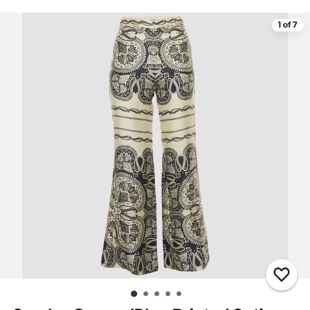 NWT Sandro satin Paisley Print Wide-Leg Pants